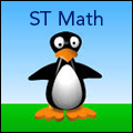 The Icon for ST Math, a cartoon penguin standing in a field 