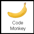 A banana with the words Code Monkey underneath