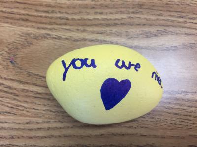 A rock with "You are Nice" written on it